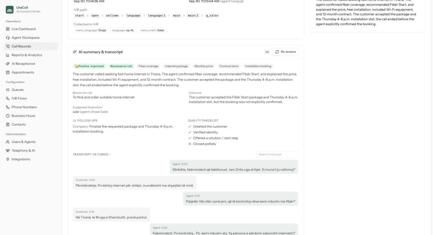 UraCall — Recording & AI summary