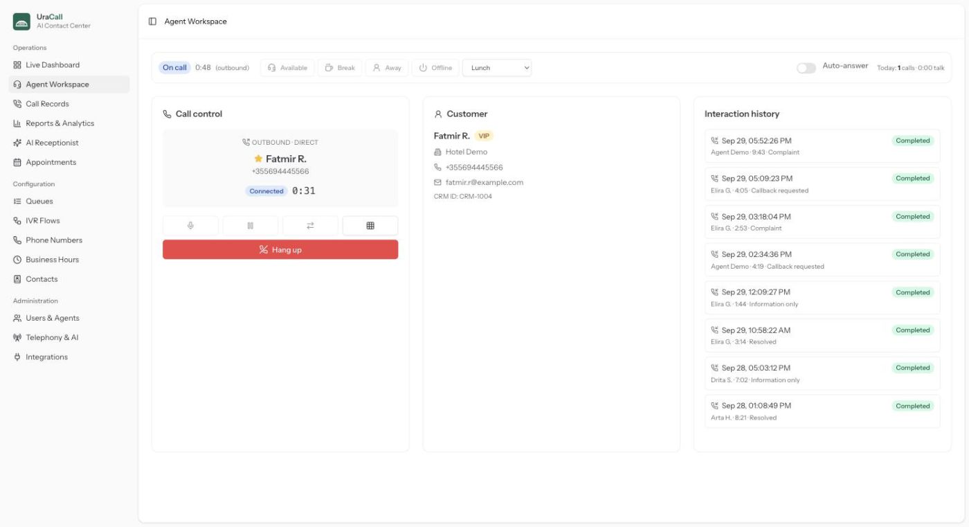 UraCall — Agent workspace
